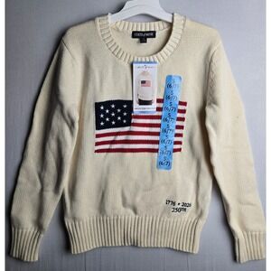 State of Mine Kids Americana Sweater Cream American Flag 1776-2026 250th S 6/7